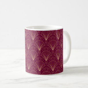 Art Deco pattern with gold geometric fan motifs  Coffee Mug