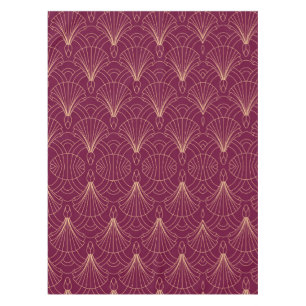 Art Deco pattern with gold geometric fan motifs  Tablecloth