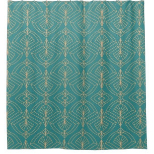 Art Deco pattern with gold geometric shapes 
