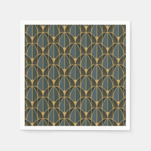 Art Deco pattern with gold geometric shapes Napkin
