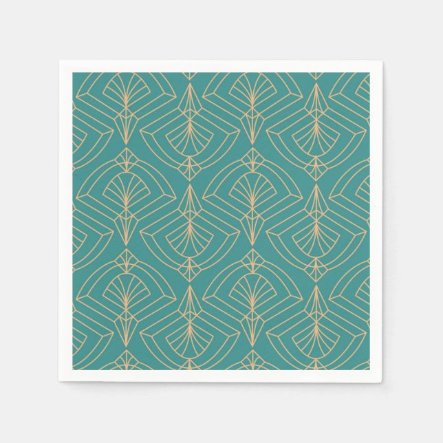 Art Deco pattern with gold geometric shapes  Napkin (Front)