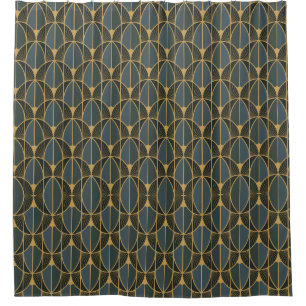 Art Deco pattern with gold geometric shapes Shower