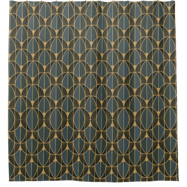 Art Deco pattern with gold geometric shapes Shower (Front)