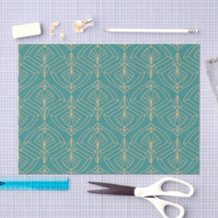 Art Deco pattern with gold geometric shapes Tissue Paper
