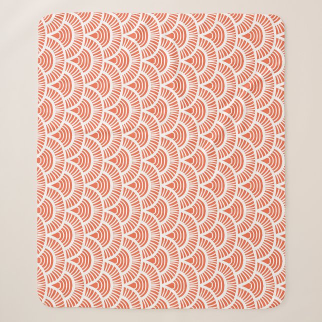 Art Deco Pattern with Scale Motifs. Sherpa Blanket (Front)