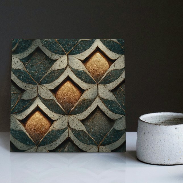Art Deco Patterned Dice Three Decor Art Nouveau Ce Tile (Creator Uploaded)