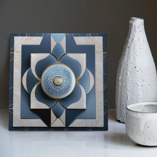 Art Deco Patterned Wall Decor Art Nouveau Ceramic  Tile