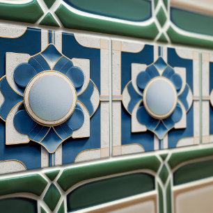 Art Deco Patterned Wall Decor Art Nouveau Ceramic  Tile
