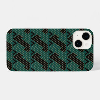 Art Deco Patterns Green Ribbons iPhone 14 Case
