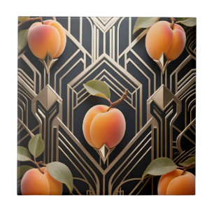 Art Deco Peach Pattern Tile