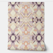 Art Deco peach plum lilac color custom wallpaper