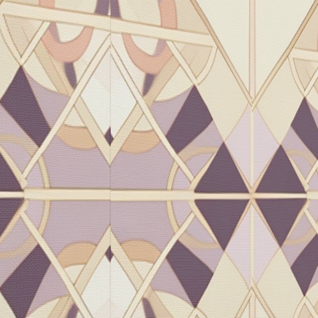 Art Deco peach plum lilac color custom wallpaper  (Seam)