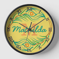 Art Deco Peacock Feather Monogram Stencil