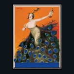 Art Deco peacock Girl  Vintage Poster<br><div class="desc">Art Deco peacock Girl  Vintage Posterart deco,  retro images,  vintage illustrations,  vintage retro,  nouveau,  deco image,  vintage travel,  france travel,  paris travel,  french,  vintagestore,  vintage,  restaurant drco,  retro,  travel,  vintage images,  victorian,  victorian images,  vintage graphics,  popular,  décor styles,  retro style,  cool,  modern,  country,  landscapes,  vintage store,  posters</div>