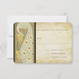 Art Deco Peacock RSVP Card