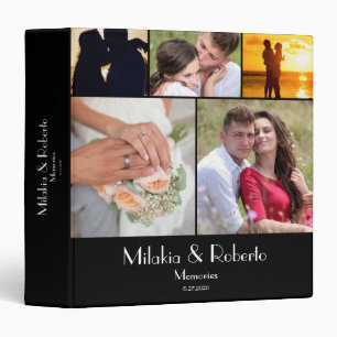 Art Deco Photo Wedding Honeymoon Black Keepsake Binder