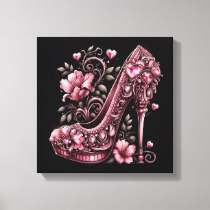 Art Deco Pink Stiletto High Heels Canvas Print