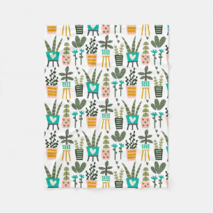 Art Deco Planter Fleece Blanket