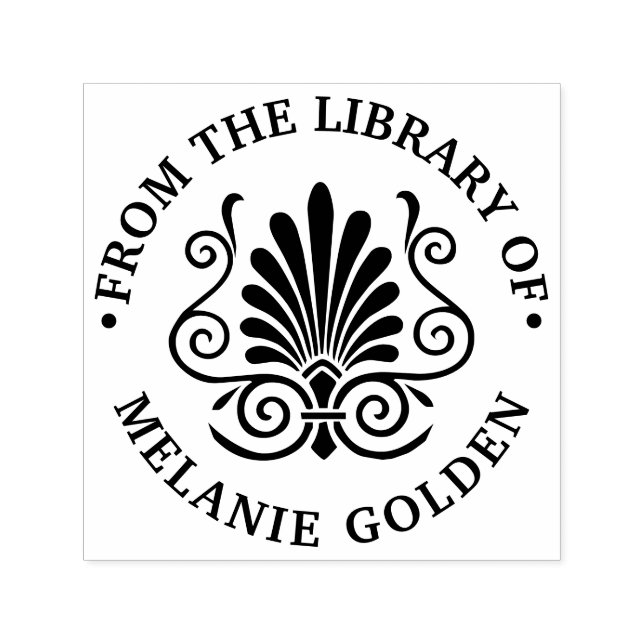 Art Deco Plume Arabesque From the library of Name Self-inking Stamp (Design)