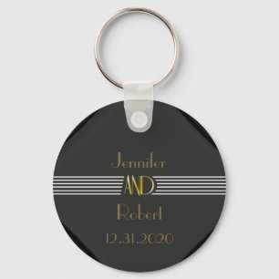 Art Deco Posh Wedding Keychain