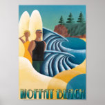 Art Deco Poster Moffat Beach<br><div class="desc">Choose to have this art deco poster framed or not at check-out.</div>