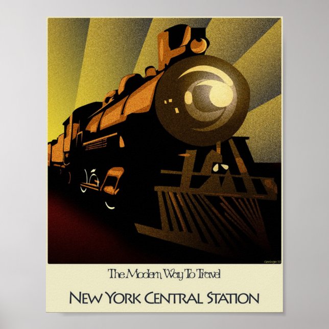 Art Déco Poster Train New York Central Station (Devant)