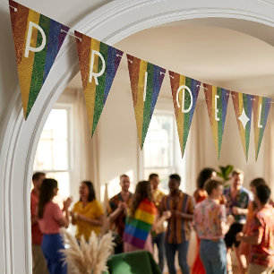 Art Deco Pride Flag   Pride Lives Here Bunting 