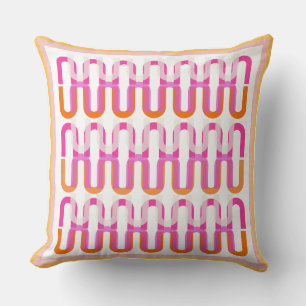 Art deco print in bright summer colours throw pillow