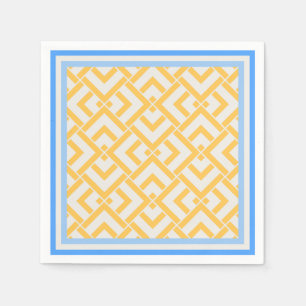 Art deco print in vibrant colors yellow napkin