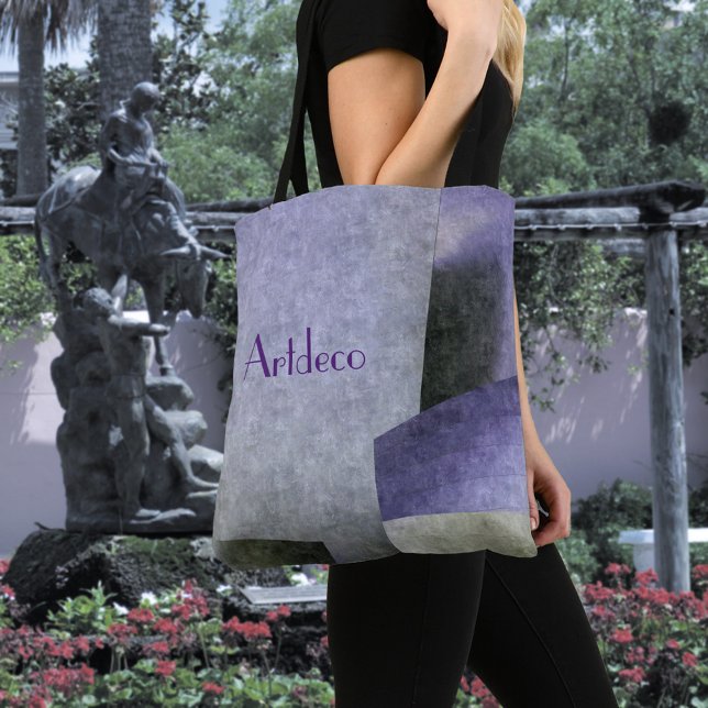 Art Deco Purple and Green Abstract Pattern Tote Bag (Creator Uploaded)