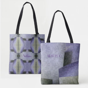 Art Deco Purple and Green Pattern Tote Bag