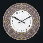 Art Deco Purple Large Clock<br><div class="desc">Great clock design. You will love it like others. Be free to use this design for other product you like or to customize and add your text. Follow me for more. Thank you. Have a nice day.</div>