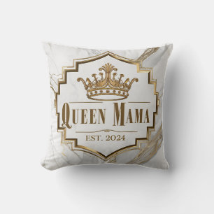 Art Deco ‘Queen Mama’ with Marble Elegance Throw Pillow