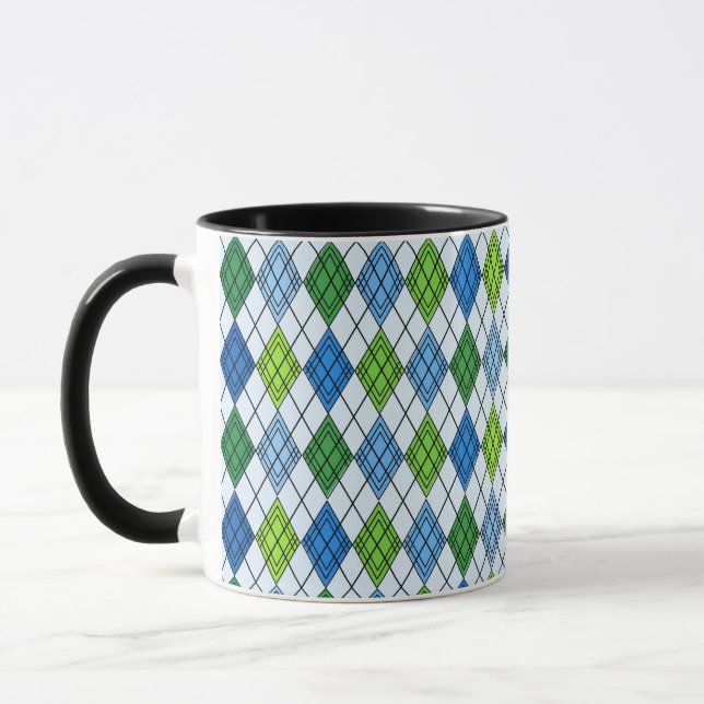 Art Deco Rain Argyle Mug (Left)