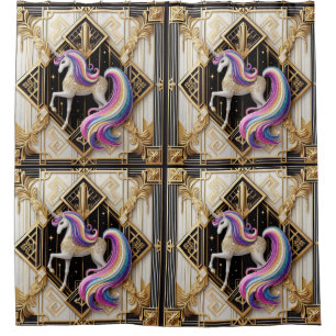 Art Deco Rainbow Faux Glitter Unicorn