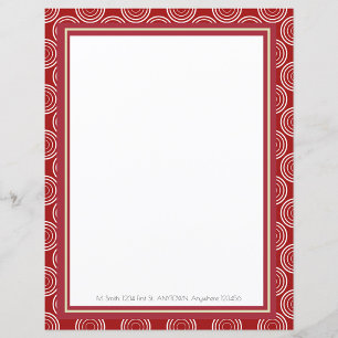 Art Deco Red & Gold Personalized Paper Sheet