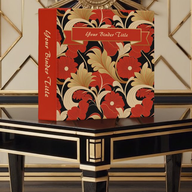 Art Deco Red Poppies Binder (Creator Uploaded)