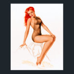 Art Deco Redhead Pin Up Poster<br><div class="desc">Vintage art deco pinup.</div>