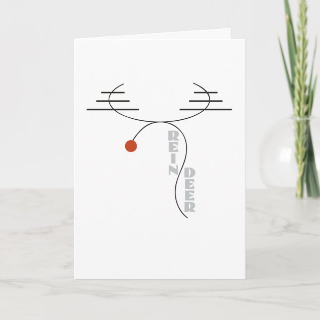 Art Deco Reindeer Christmas Card (Front)