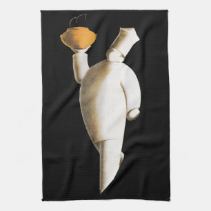 Art Deco Restaurant Chef, Vintage Business Kitchen Towel