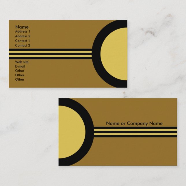 Art Deco Retro Business/Networking Profile Card (Front/Back)