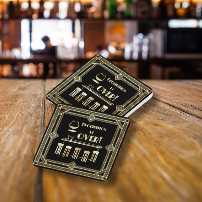 Art Deco Retro New Years Eve Prohibition Bar Party Paper Coaster (Art Deco Retro New Years Eve Prohibition Bar Party Paper Coaster)