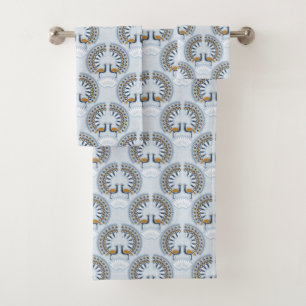Art Deco retro Peacock Bath Towel Set