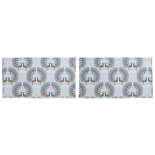 Art Deco retro Peacock Pillowcase (Front-Set)