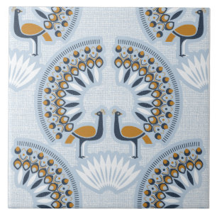 Art Deco retro Peacock Tile