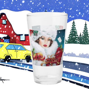 Art Deco retro vintage Christmas girl Glass