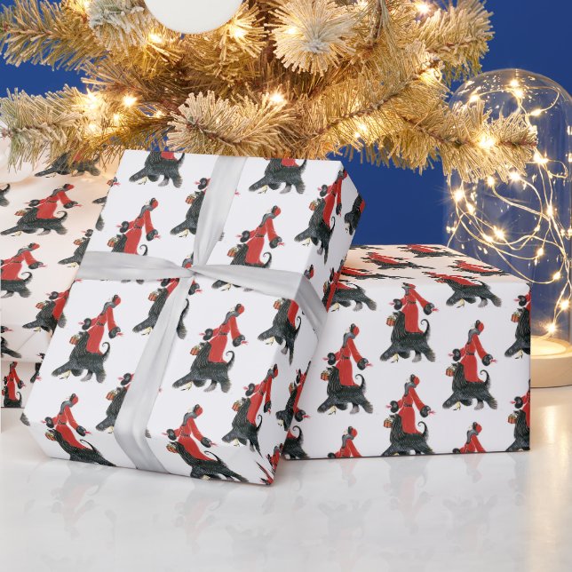 Art Deco retro vintage Christmas lady  Wrapping Paper (Holidays)