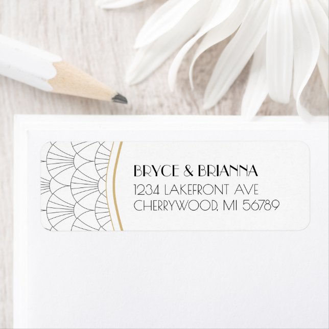 Art Deco Return Address Labels (Insitu)