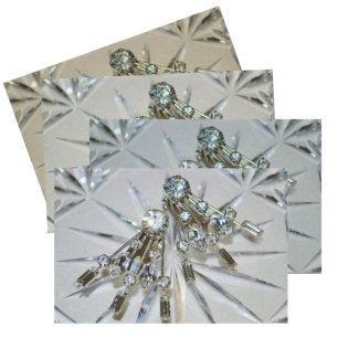 Art Deco Rhinestones Glamourous Silvery Grey Tissue Paper