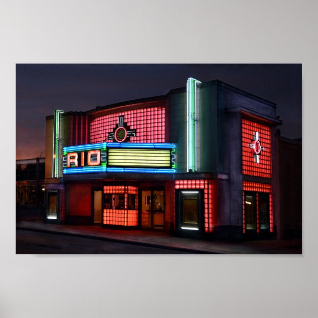 Art Deco Rio Theatre, Overland Park, Kansas Poster (Front)
